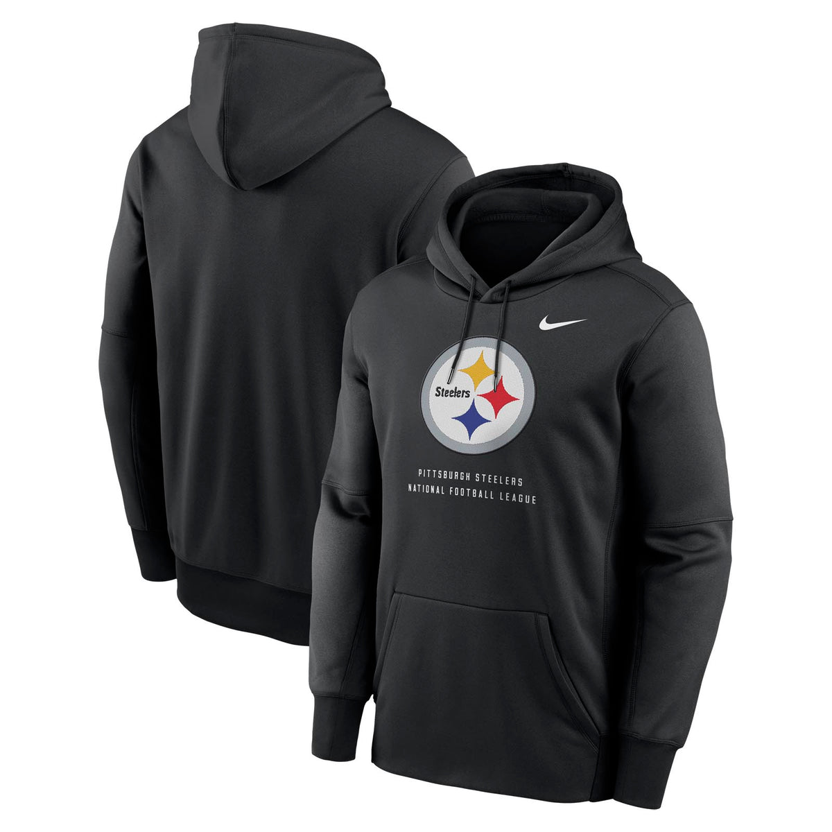 Nike Mens Steelers Therma Hoodie Black