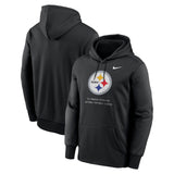 Nike Mens Steelers Therma Hoodie Black
