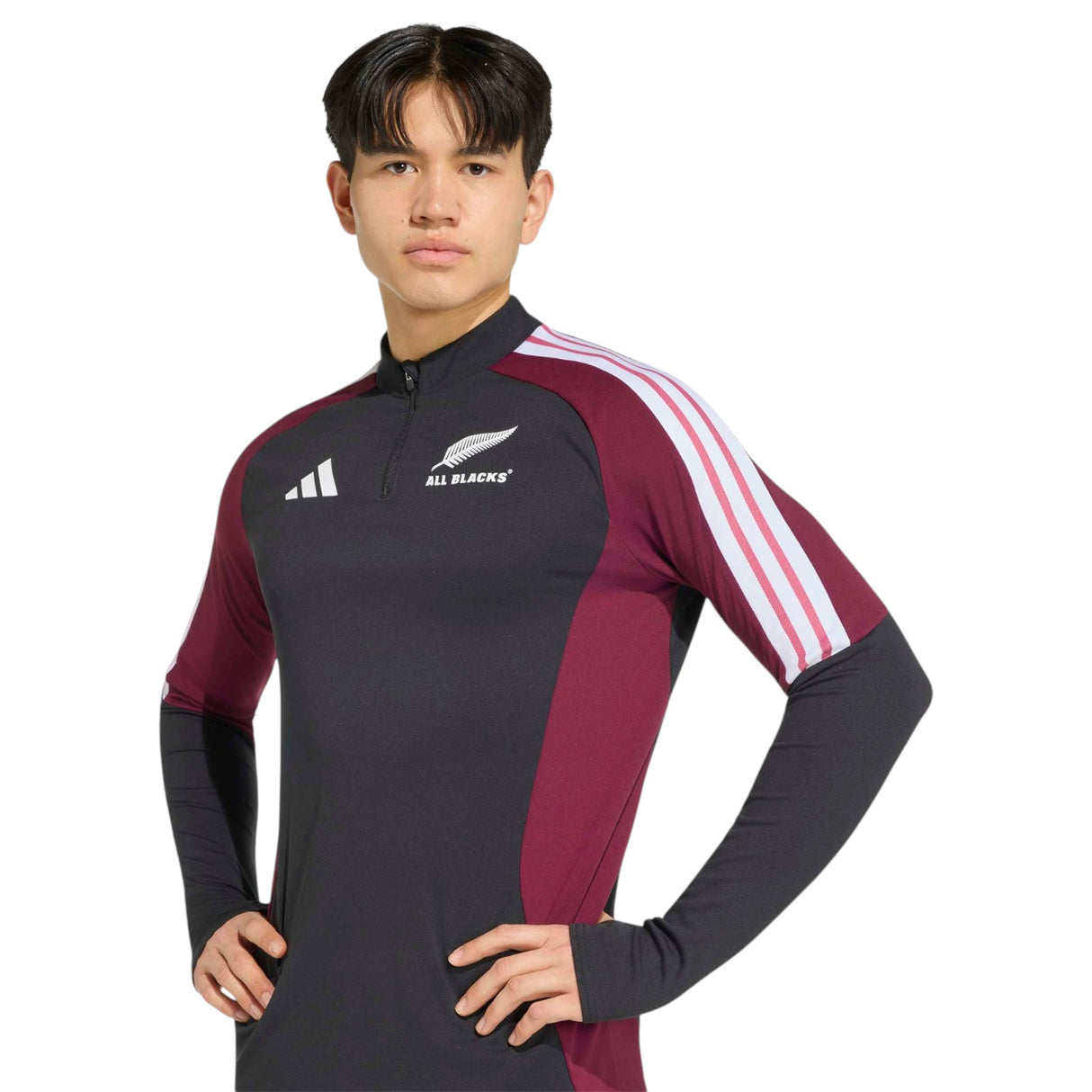 adidas All Blacks Mens QZ Top Black