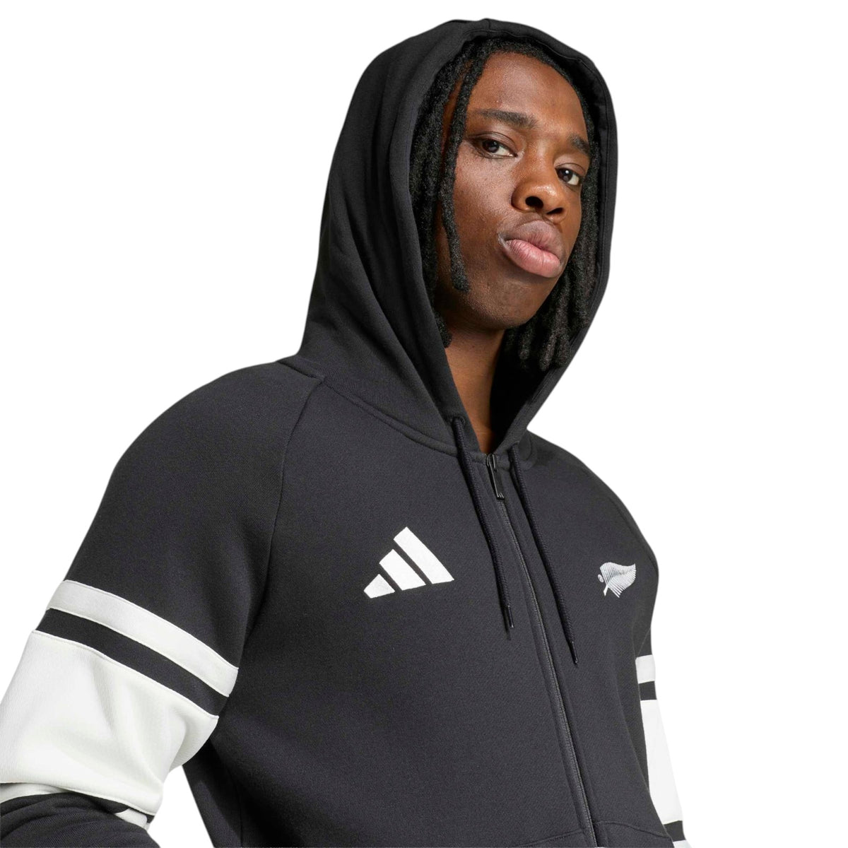 adidas All Blacks Mens LSW FZ Hoodie Blk