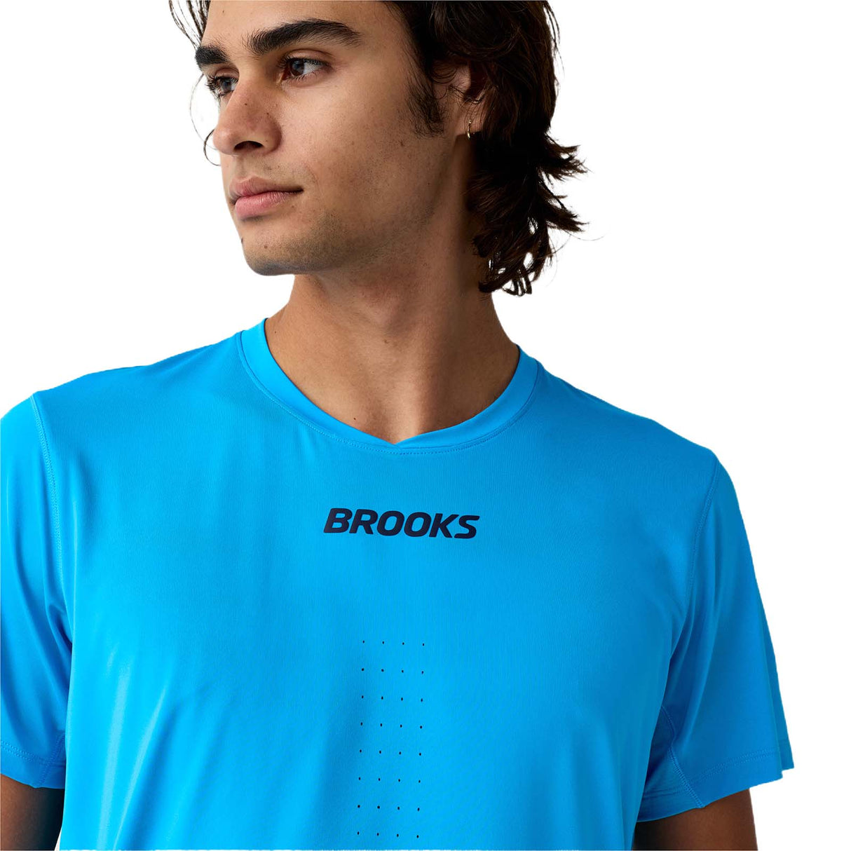 Brooks Mens Dash Cooling Short Slv Blue