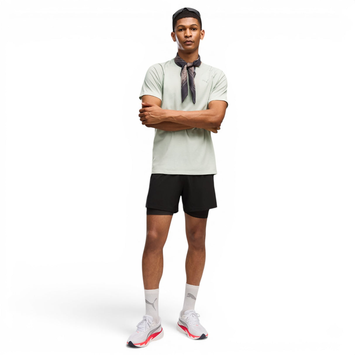 Puma Mens Run Velocity Tri Blend Tee Grn