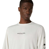 Asics Mens Fujitrail Logo LS Top White