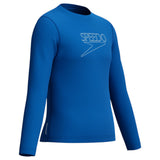 Speedo Kids LS Logo Rash Guard Blue
