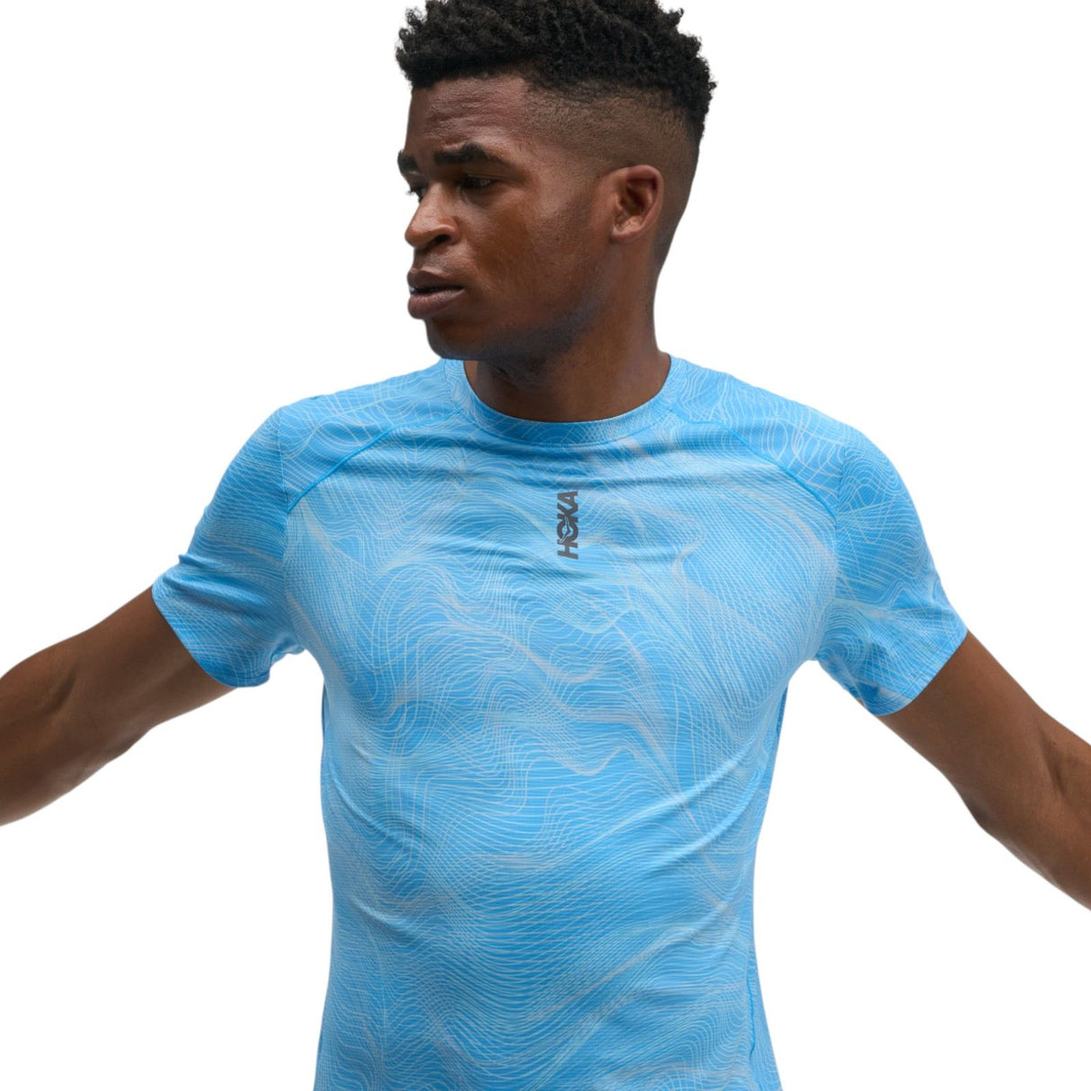 Hoka M Everyrun Short Sleeve CLF PRT Blu