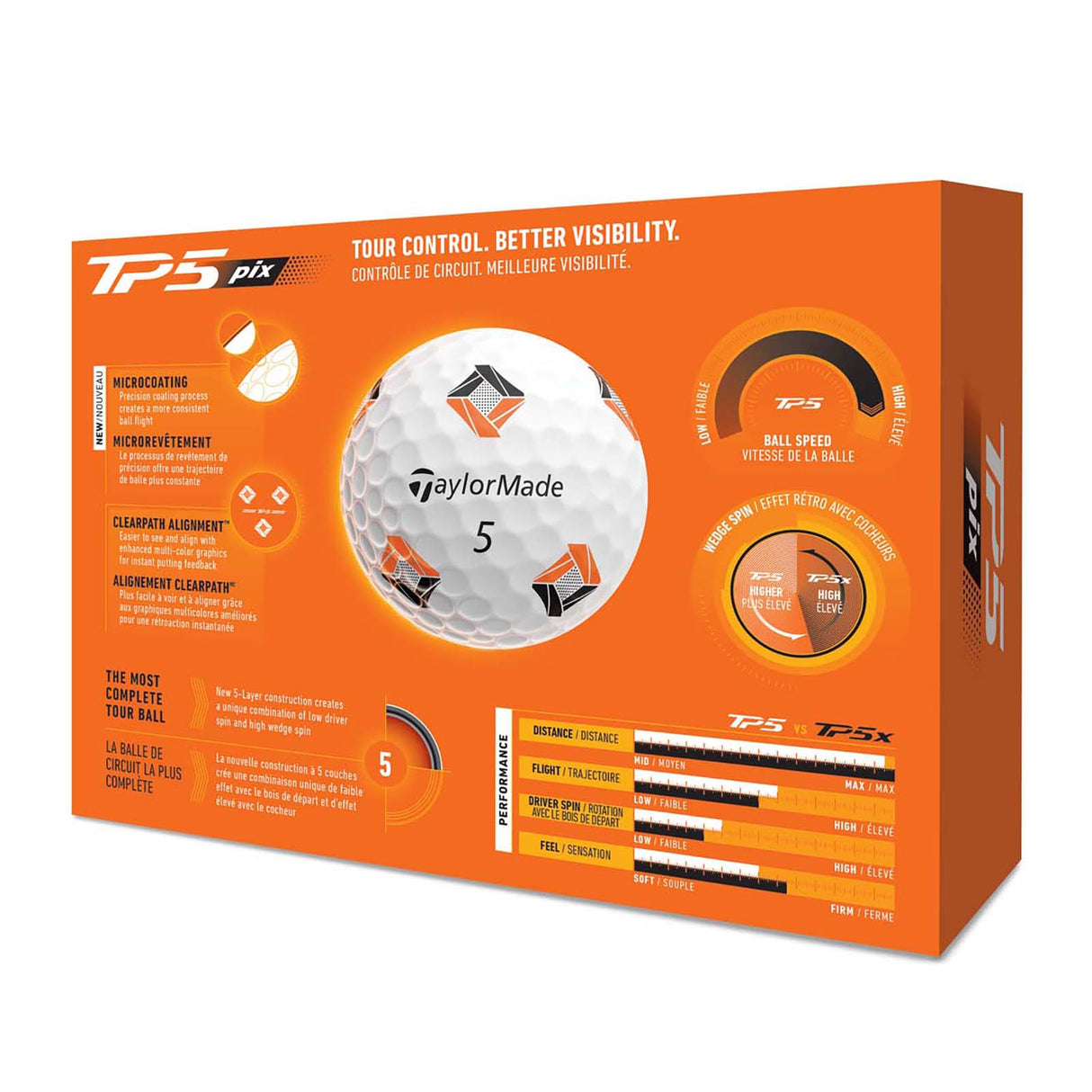 Taylormade TP5 Pix 3.0 26 Golf Ball Wht