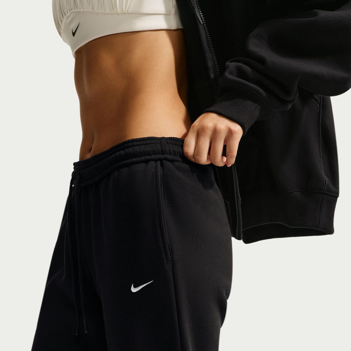 Nike Studio Fleece Medium-Weight Womens Mid-Rise Open-Hem Pants