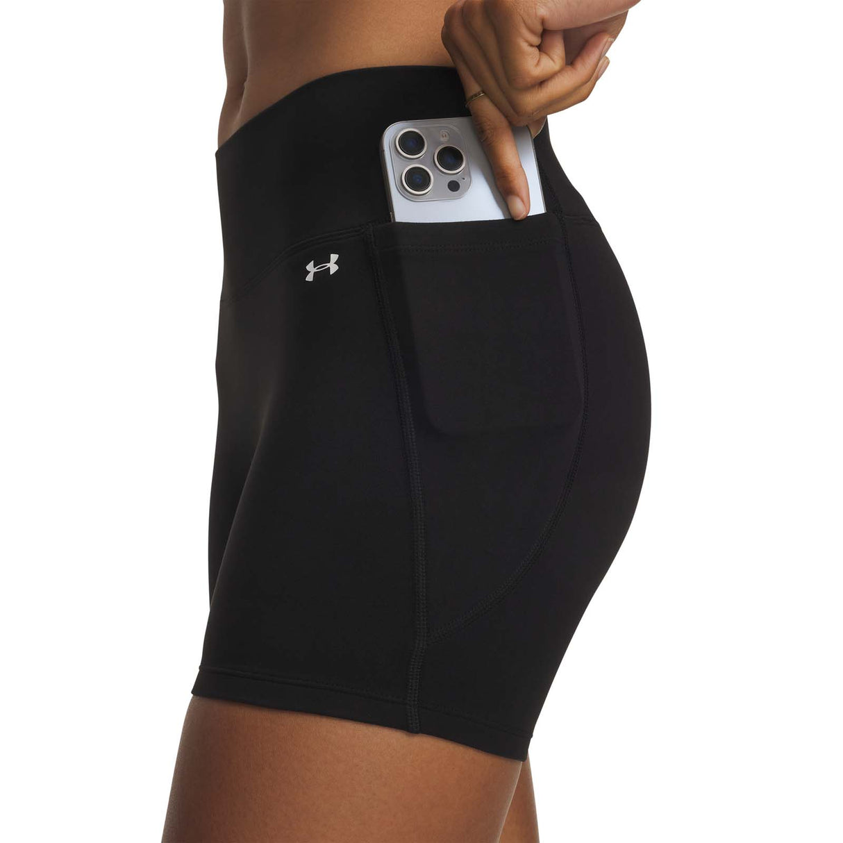 UA Wms Motion Middy Shorts Black