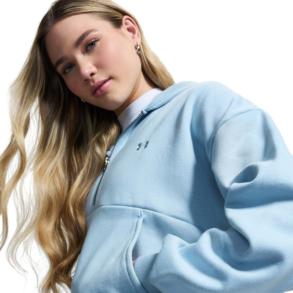 UA Wms Icon Fleece HZ Hoodie Blue