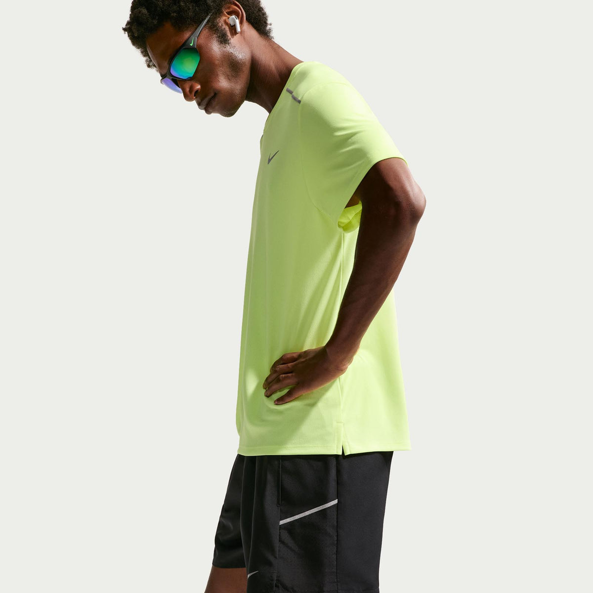 NIKE MENS DF MILER 5IN 2IN1 SHORT Black