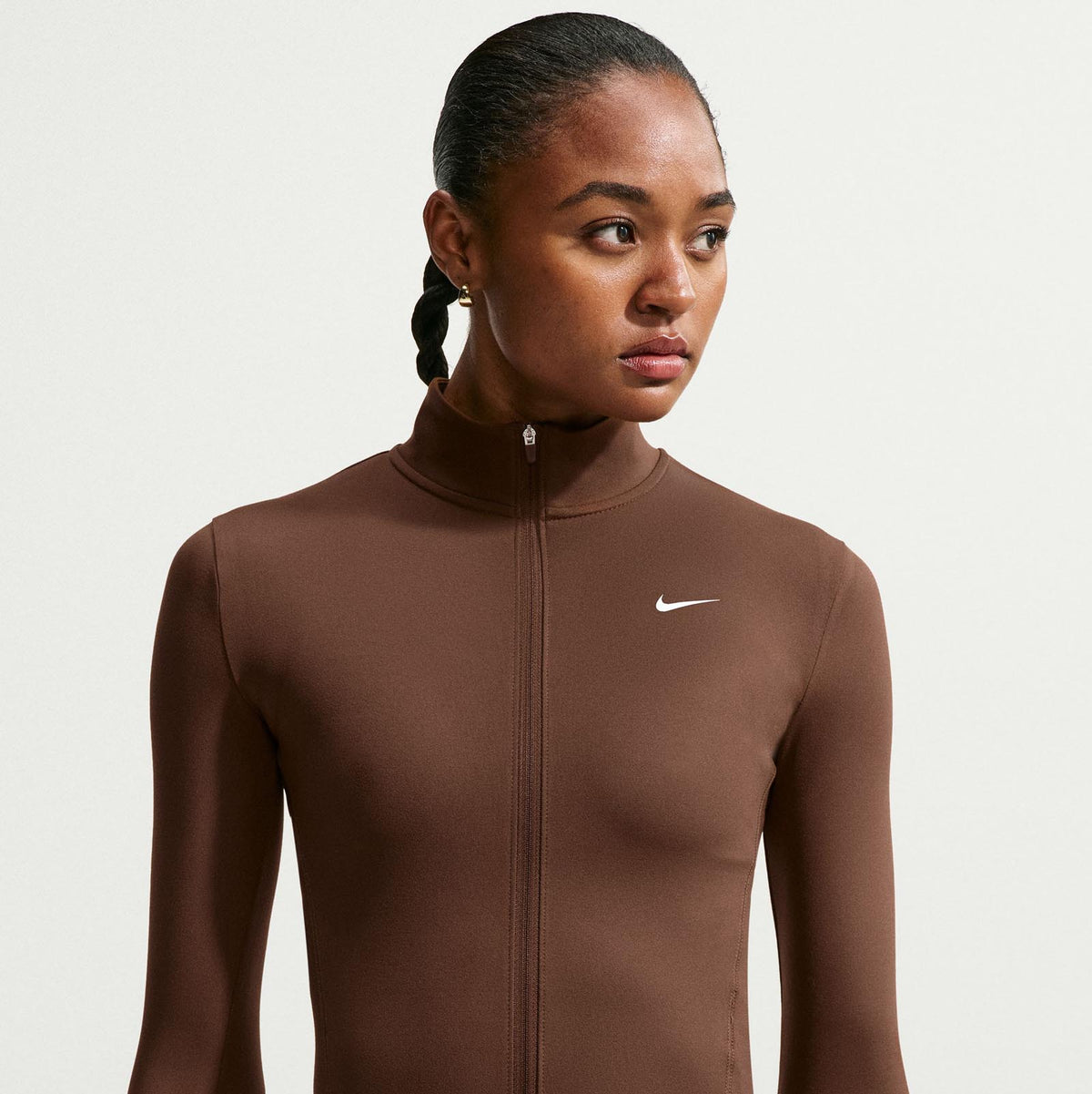 NIKE WMS ONE DF FZ FITTED JACKET Brown