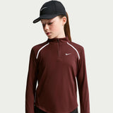 Nike Girls DF Tempo LS Half Zip Maroon