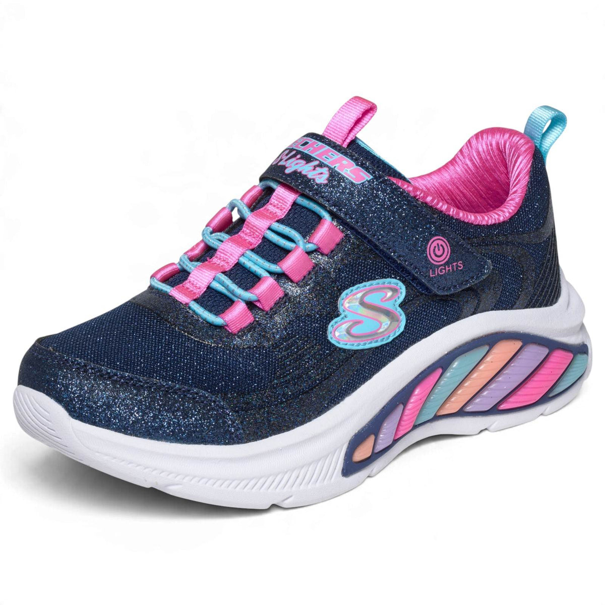 Skechers Rainbow Crs Glitz Glow Jr G Nvy