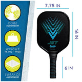 Franklin Jet Alumin Pickleball Pad Bk/Bl