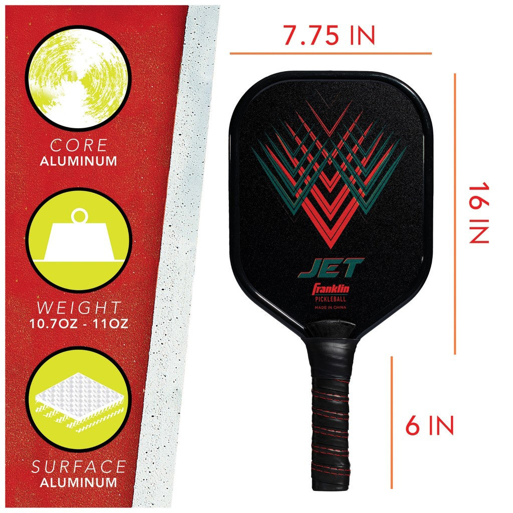 Franklin Jet Alumin Pickleball Pad Bk/Rd