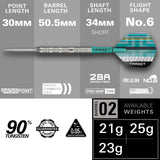 Target Hydro 02 Swiss Point 90% Tungsten 23G Steel Tip Darts