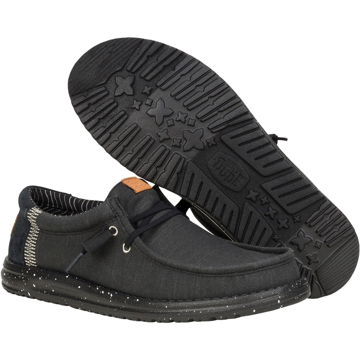 HEYDUDE Mens Wally Elevated Basics Shoes Black