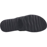 HEYDUDE Womens Christi Slide Distressed Sandal Black
