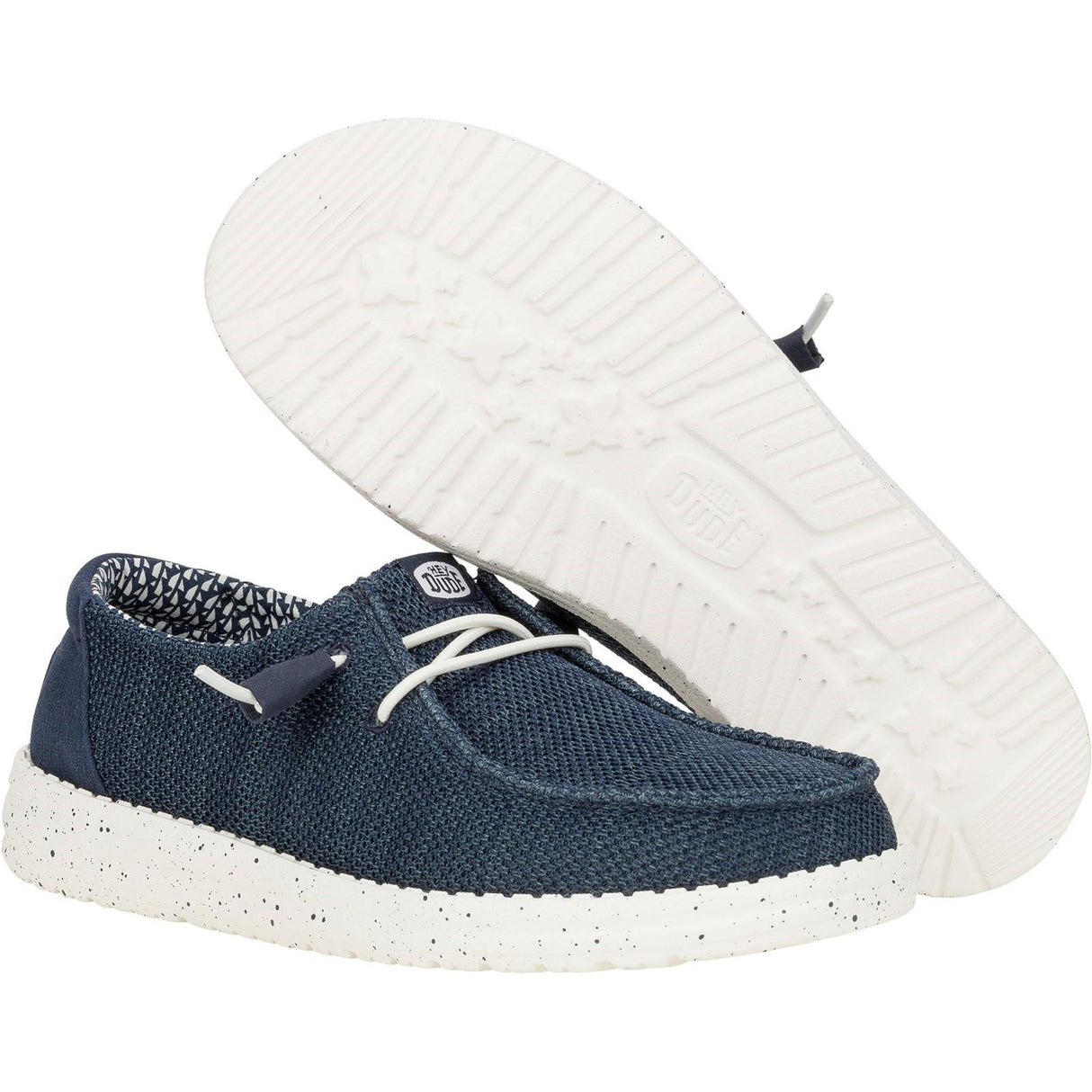 HEYDUDE Womens Wendy Stretch Mesh Shoes Navy