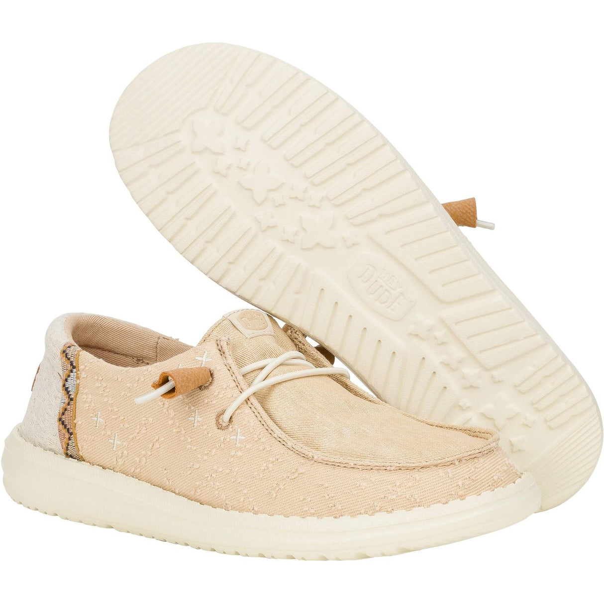 HEYDUDE Womens Wendy Crafted Boho Shoes Tan
