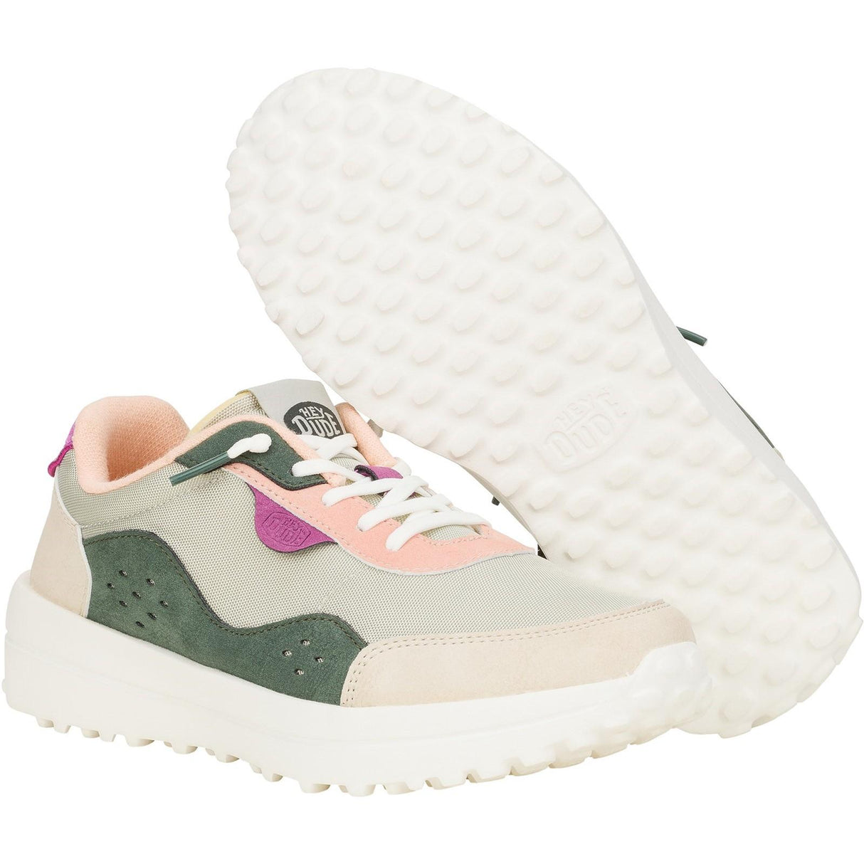 HEYDUDE Womens Hayden Colorblock Trainers Dusty Olive/Multi