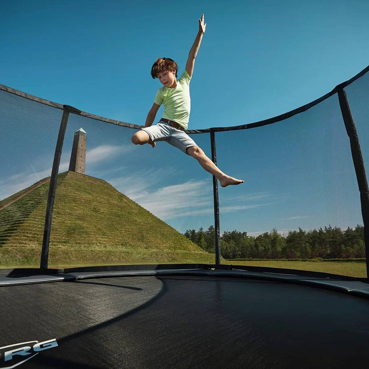 BERG Grand Champion Regular 470 Trampoline Grey + Safety Net Deluxe