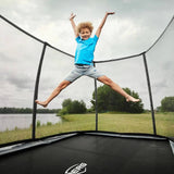 BERG Ultim Champion FlatGround 410 Trampoline Grey + Safety Net DLX XL