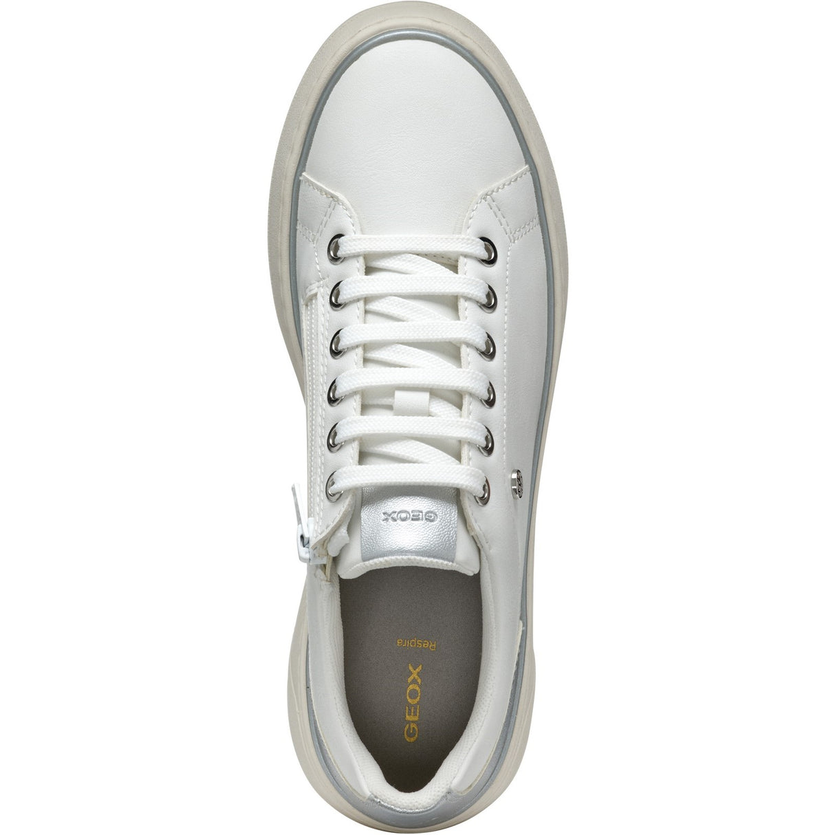 Geox Womens D SUNNETTY SNEAKERS White/Silver