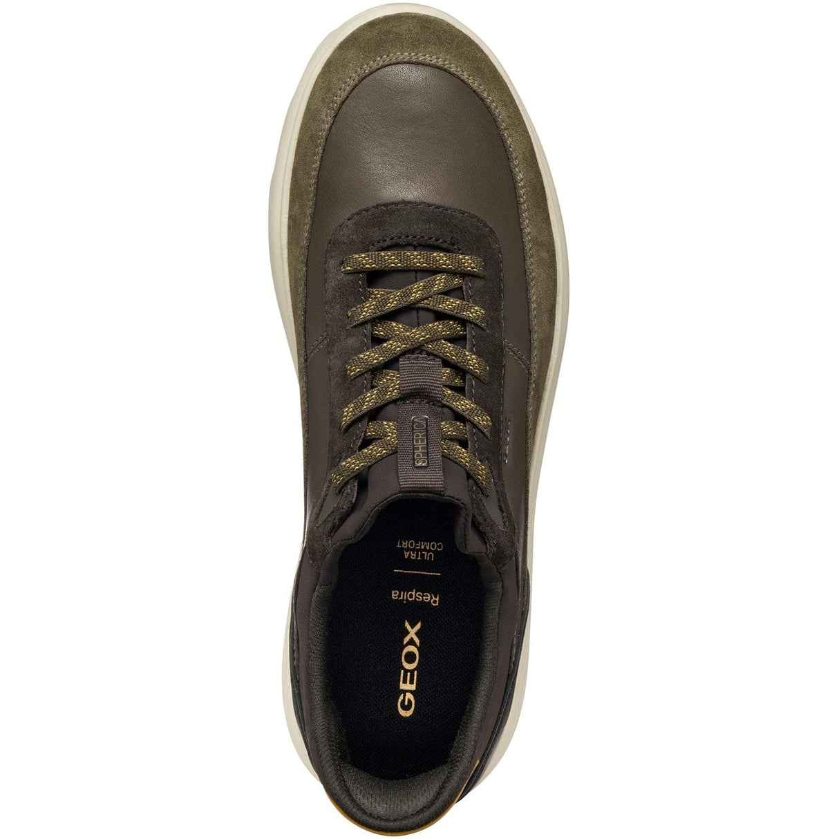 Geox Unisex U SPHERICA PLUS SNEAKERS Military/Coffee