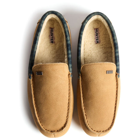 Hunter Mens Moccassin Slipper Biscuit
