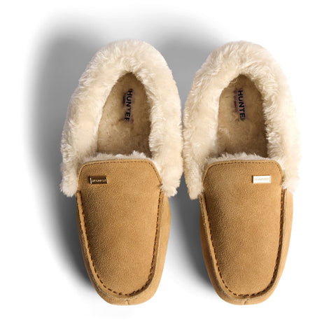 Hunter Womens Womens Moccasin Slipper Sherpa Biscuit