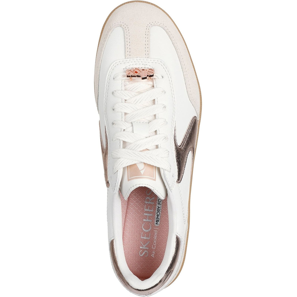 Skechers Womens Hotshot Cool Glow Trainer White/Rose Gold