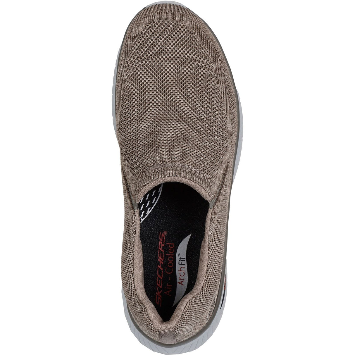 Skechers Mens Arch Fit Crosser Locke Trainer Taupe
