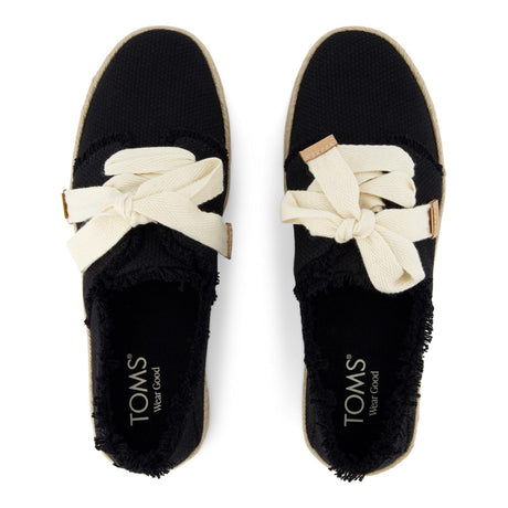 TOMS Womens Carolina Lace Up Espadrille Black Beachside