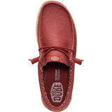 HEYDUDE Mens Wally Canvas Shoe Burnt Red/Boulder Tan