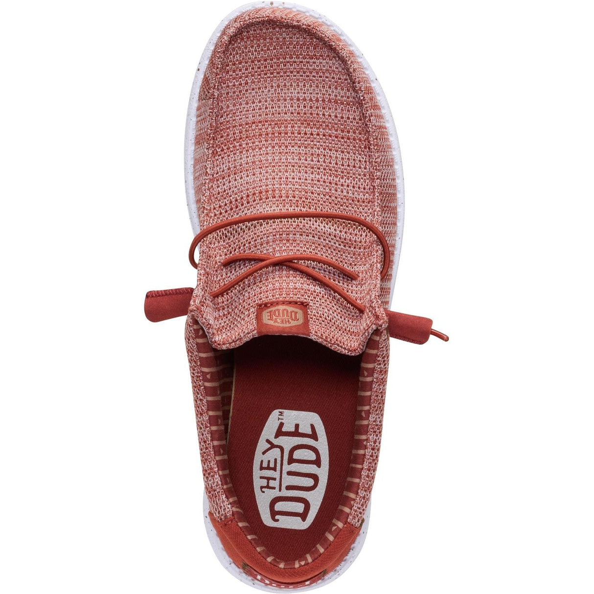 HEYDUDE Mens Wally Stretch Mesh Shoes Burnt Red/Multi