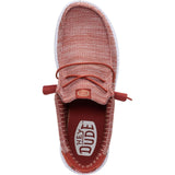 HEYDUDE Mens Wally Stretch Mesh Shoes Burnt Red/Multi