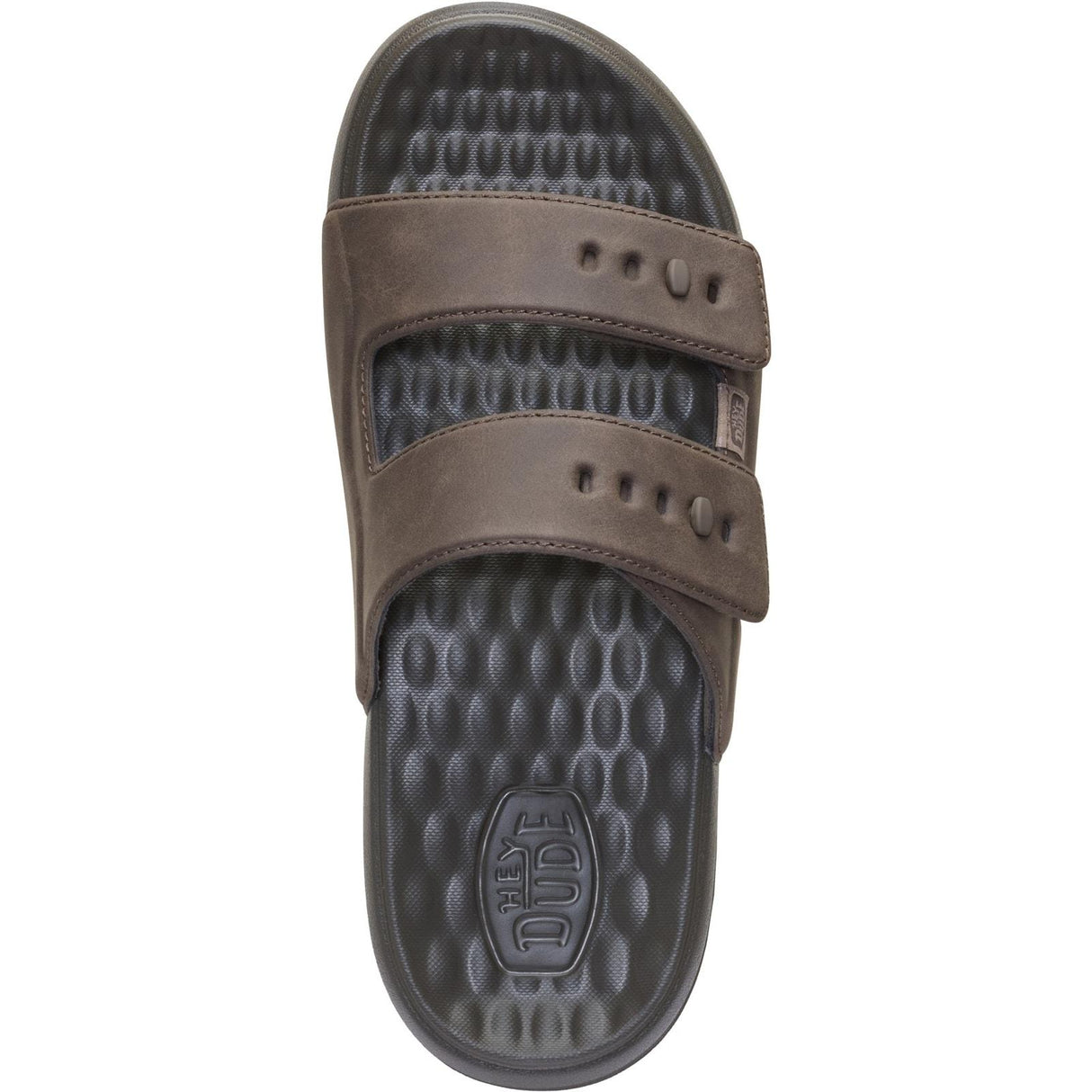 HEYDUDE Mens Wave 2 Strap Slide Major Brown