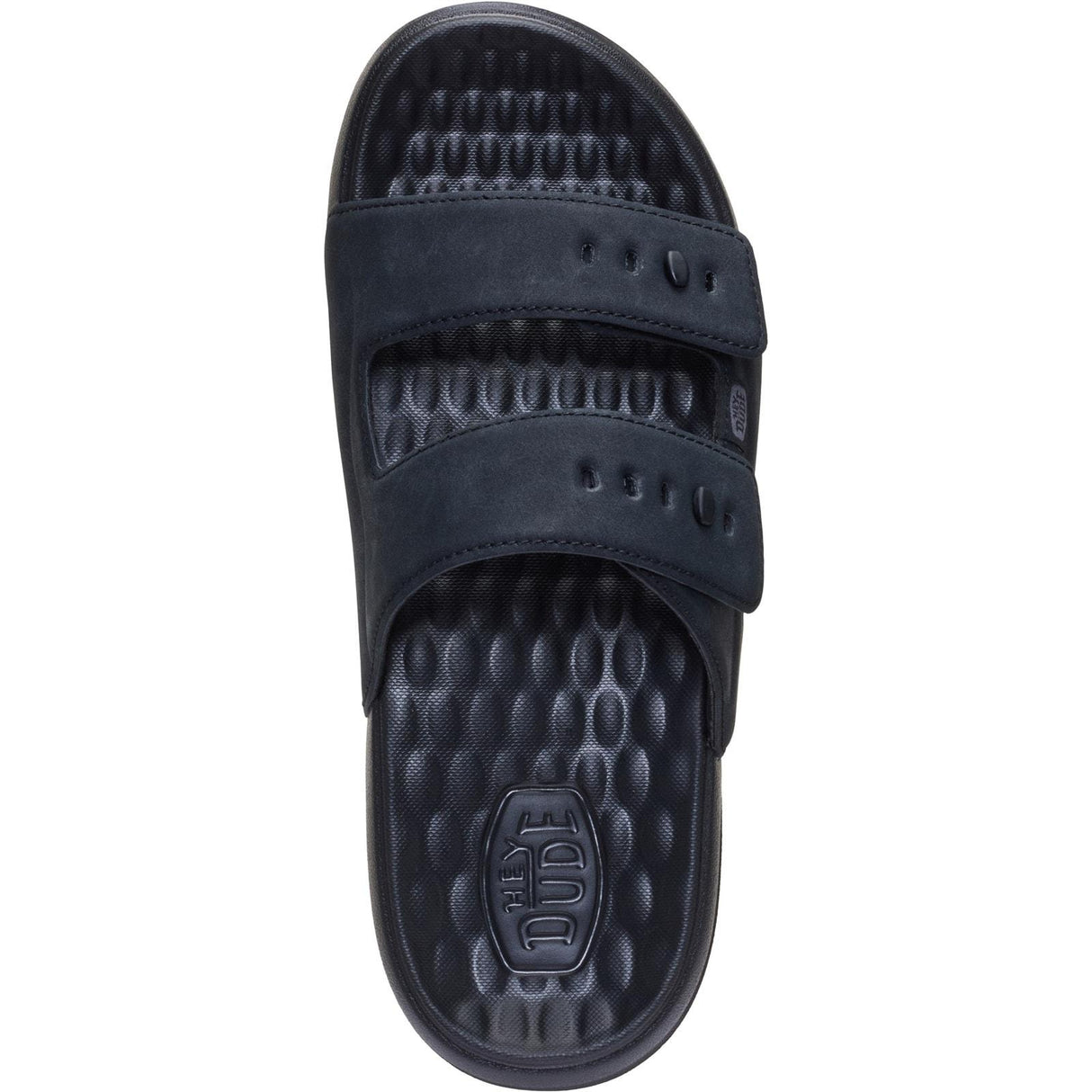 HEYDUDE Mens Wave 2 Strap Slide Black/Black