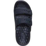 HEYDUDE Mens Wave 2 Strap Slide Black/Black