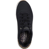 Skechers Womens UNO - Jungle Nite Trainer Black/Leopard