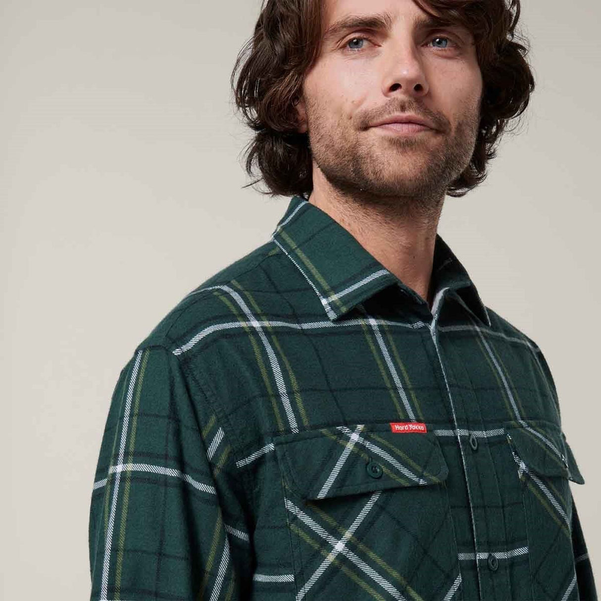 Hard Yakka Mens Core Flannel Shirt Green