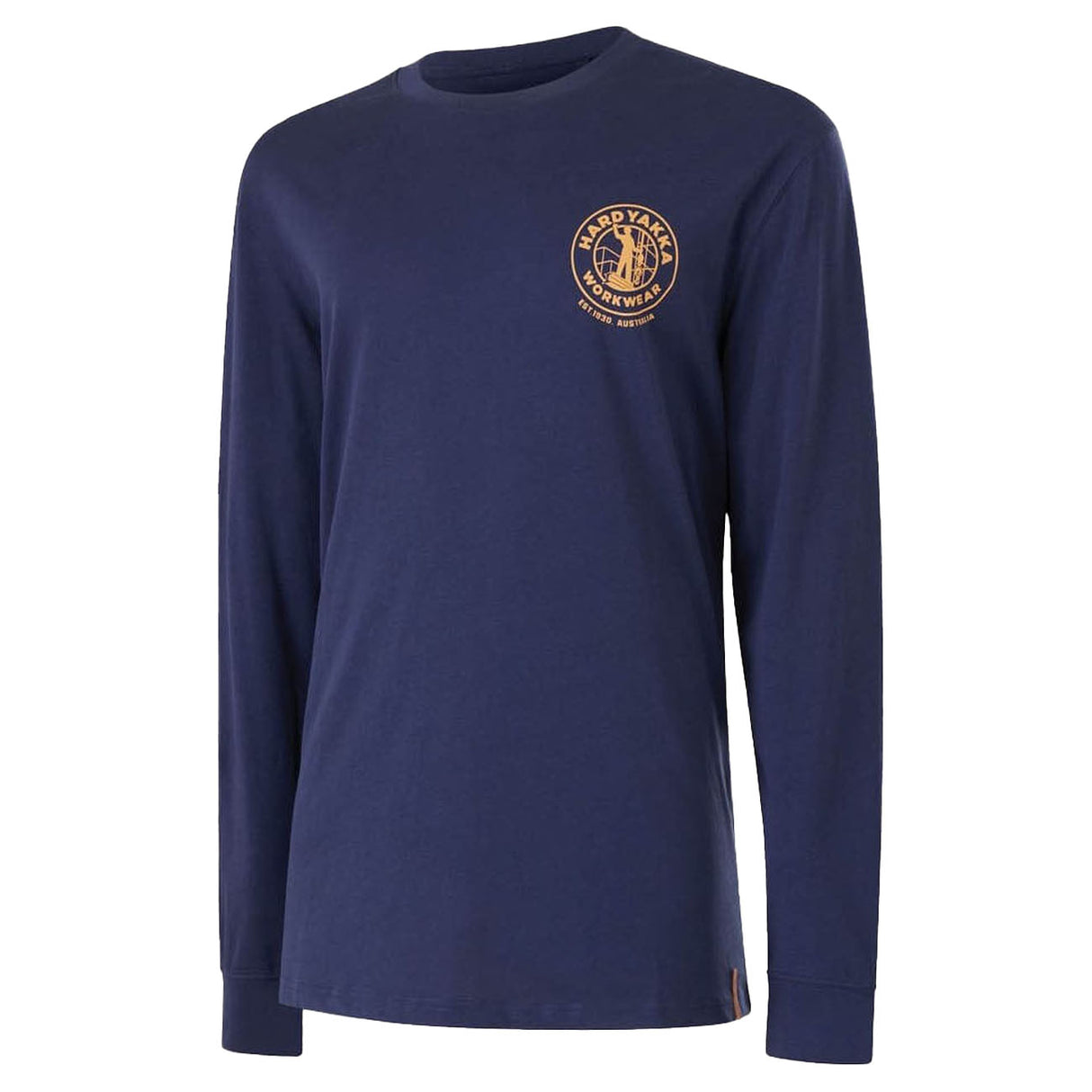 Hard Yakka Mens Heritage Icon Long Sleeve Tee Navy