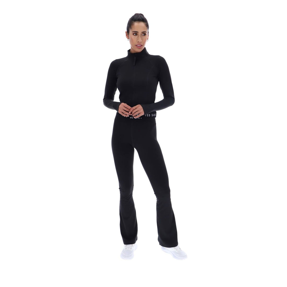 Ted Baker Sport Womens MARIE Essentials Cropped Zip Up Jacket Black