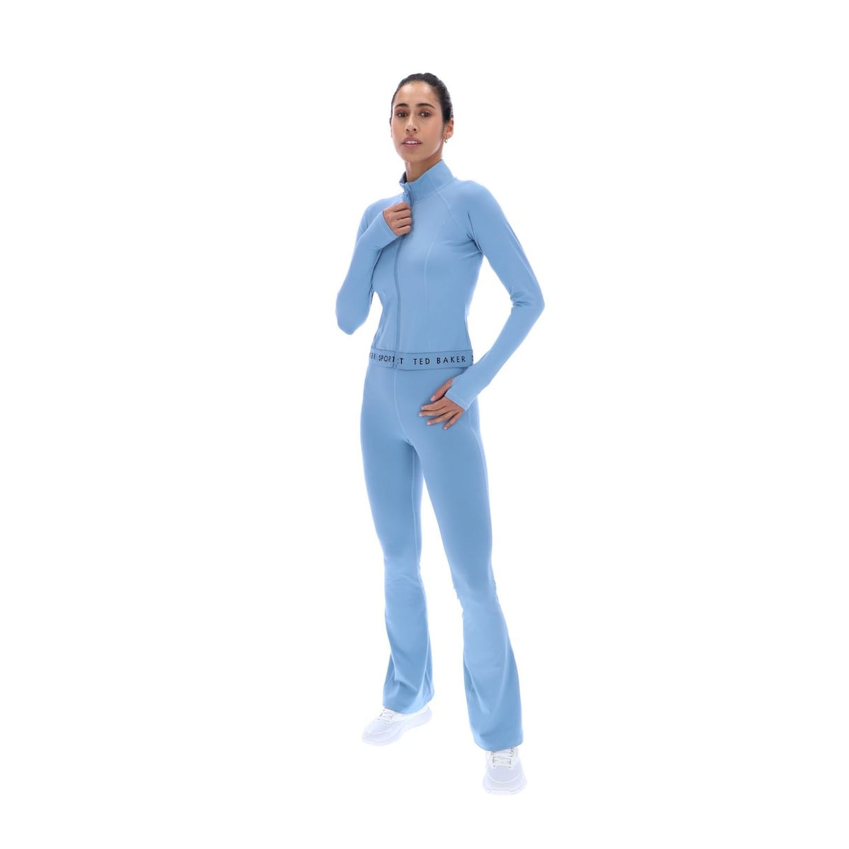Ted Baker Sport Womens MARIE Essentials Cropped Zip Up Jacket Light Blue