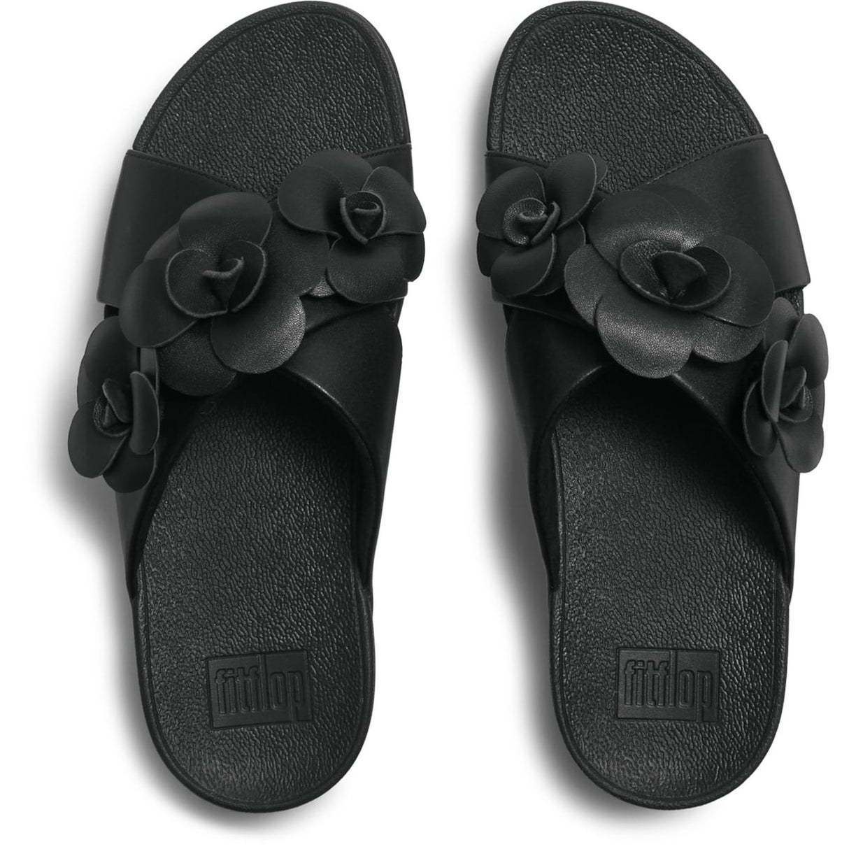 Fitflop Womens Lulu Flower Cross Slides Black