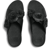 Fitflop Womens Lulu Flower Cross Slides Black
