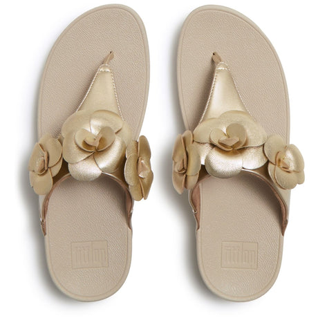 Fitflop Womens Lulu Flower Toe-Post Sandals Platino