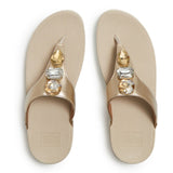 Fitflop Womens Lulu Ultra-Jewel Toe-Post Sandals Platino