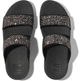 Fitflop Womens Lulu 2 Bar Glitter Sandal Black/Multi